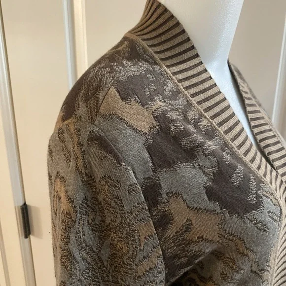 Peruvian Connection Long Line Cardigan Sweater Duster Size Large Pima Cotton - Picture 4 of 14